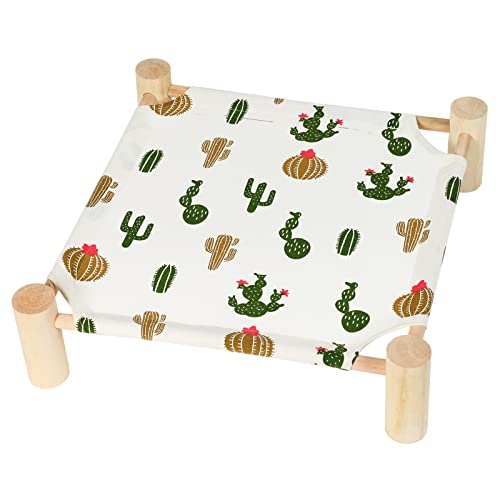 Patas Lague Cat and Dog Hammock Bed for Small Dogs, Brethable Wooden Cat Pet Rabbit Elevated Cooling Outdoor Bed Cots Furniture for Summer Trees - color: Trees