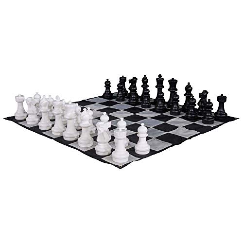 MegaChess Giant Chess Set Game with 12" Tall King - A Large Chess Set Yard Game for Families Looking for Outdoor Jumbo Games - 32 Large Pieces Made from Durable HDPE (Nylon Mat Board Included)