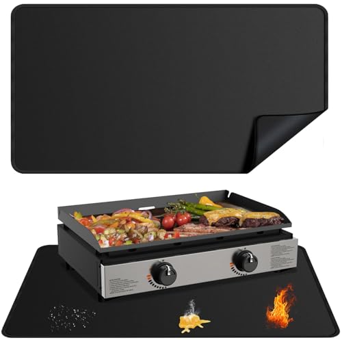 25x39 inches Under Grill Mats for Blackstone, Double-Sided Fireproof Outdoor Grill Protective Mat, Oilproof Waterproof BBQ Fire Pit Fireplace Mat - color: 25"x39"
