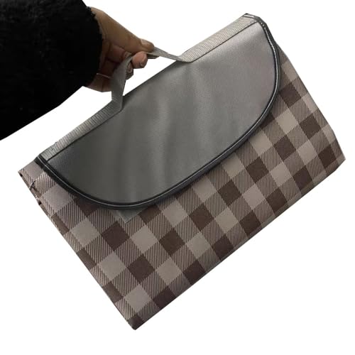 K Y KANGYUN Extra Large Picnic Blanket Outdoor Beach Blankets, Water-Resistant Foldable Sandproof Blankets Cute Picnic Mat for Beach, Camping Grass Lawn Park Mats (Brown 2, 80x80 in) - color: Brown, size: 6'8" x 6'8"