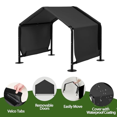 Dog Shades for Outside - Outdoor Dog Canopy for Small Dogs, 29.5”x25.6”x25.6” Outdoor Dog Shade Shelter Pet House, Waterproof Pet Canopy Shelter for Small Animals with Washable Cover, Black - color: Black, size: Small