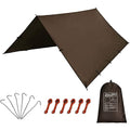 KALINCO Waterproof Camping Tarp Tent Hammock Rain Fly, 10X10FT/10X15FT, Mutifunctional Tent Footprint Lightweight Tarp for Camping, Hiking and Survival Shelter - color: Coffee-10x10ft