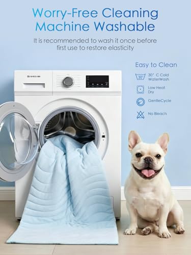BECEMURU Dog Cooling Mat, Q-MAX＞0.46 Thickened Breathable Cold Pad for Summer Active Dog, 48"x28" Portable Washable Kennel Crate Pet Bed, Rapid Cooling Durable Non-Gel Blue - color: Blue Rectangle, size: L: 48" L X 28" W X 0.8"th