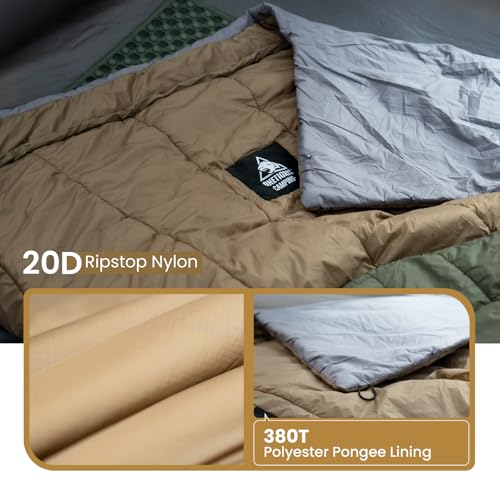 OneTigris Featherlite Ultralight Sleeping Quilt, Weighs 35oz, Warm Hammock Topquilt 40 Degree, with Footbox, Perfect for Outback Camping, Hiking, Backpacking and Hammocks - color: OD Green