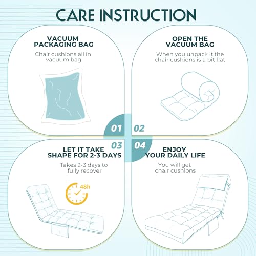 Outdoor Chaise Lounge Chair Cushion, Waterproof Outdoor Chair Cushions for Patio Furniture, 71 x 21 x 4 Inches Replacement Chaise Lounge Cushion with Ties (Teal) - color: Teal