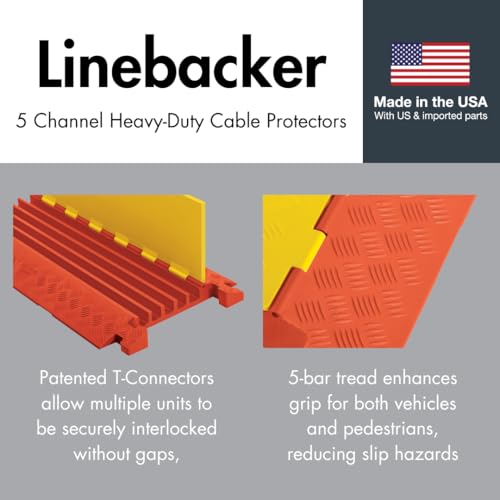 Checkers 5 Channel Industrial Drive Over Cable Protector ADA Ramp for 1.25" Lines, 40k/Axle Load Capacity Hose and Cable Ramp for Heavy Duty Equipment, Made in The USA, Blue, CPRP-5GP-BLU - size: 40k/Axle Load Capacity, style: ADA Ramp