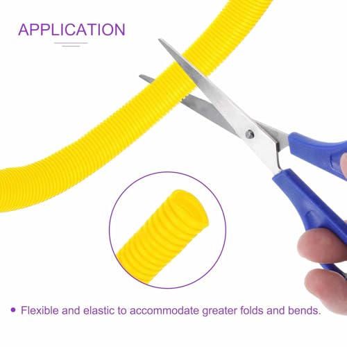 DMiotech 20ft Wire Loom Split Tubing 2 Inch(50.8mm) ID, Cord Protectors from Pet Flexible Conduit Cable Management for Office Home Garden, Yellow - color: Yellow, size: 2"-20ft