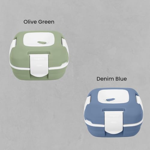 Pinnacle Insulated Leak Proof Lunch Box for Adults and Kids - Thermal Lunch Container With NEW Heat Release Valve 16 oz ~Set of 2~ Navy-Green - color: Navy-Green
