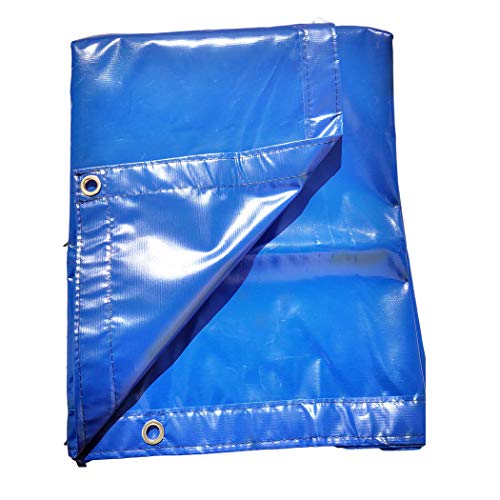 6 x 16 -Waterproof, Heavy Duty Vinyl Tarp, 16 Mil Gauge, Great for Truck Cover, Equipment Cover, Roof Cover, Construction Cover, Kennel Cover, Hay Cover, Camping Cover - color: Blue, size: 6x16