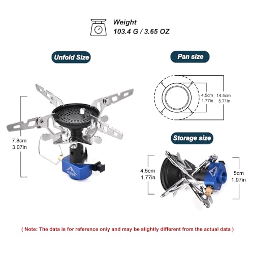 Widesea Backpacking Stove 3300W Camping Stove Portable Gas Burner with Iginitor Mini Ultralight Hiking Gear Outdoor Equipment - style: IGNITION STOVE