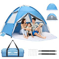 Beach Tent Sun Shelter for 4/5 Person - UPF 50+ UV Protection Portable Beach Shade Sun Canopy, Waterproof & Lightweight, Easy Setup Beach Tent for Family Beach Trips, Picnics, Camping