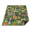 Supfitness Extra Large Picnic Blankets Waterproof Foldable (60"x 80") Boho Beach Blanket Waterproof Sandproof,3-Layer Thicking Mat Outdoor Packable Camping Blanket - color: Green-animal, size: 5' x 6'8" (Rectangular)