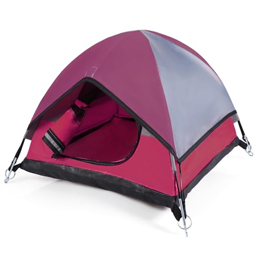 Cat Camping Tent, Cat Tent Bed, Pet Tent for Indoor Cat and Small Dog, Mini Tent (Red, 21 x 21 x 14 Inches) - color: Red