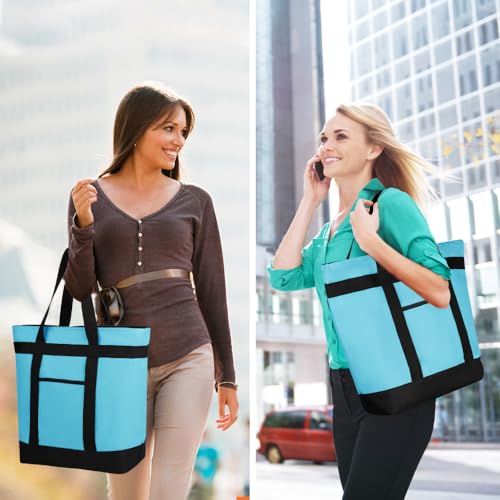 Insulated Reusable Tote Bag for Grocery Shopping for Women/Men, Pizza/Food Delivery Bag to Keep Food Cold/Hot for Commercial Food Transport, Cooler bags for Travel/Beach/Picnic, Blue - color: Blue, size: Non-Waterproof