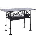 ALPHA CAMP Camping Table Outdoor Portable Adjustable Aluminum Table with Storage for Grill Travel Picnic Beach BBQ Backyards