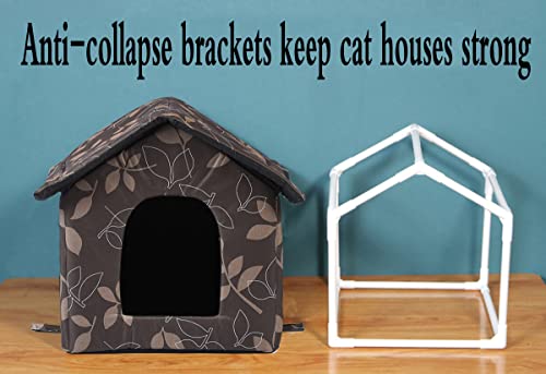 Outdoor Cat House Cat House for Outdoor and Indoor Use - Waterproof Shelter for Cats, Dogs, and Feral Animals (Brown, Medium) - color: brown, size: Medium