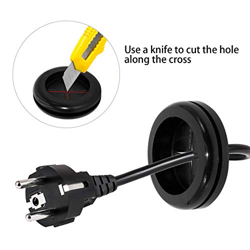 Flyshop Black 28mm 1-1/8" Rubber Grommets, 22mm 7/8" ID, Synthetic Rubber Grommet, Drill Hole Firewall Hole Plug Wire Protection, Round, Double-Sided, 4-Pack - size: 1-1/8" (Drill Hole Size)