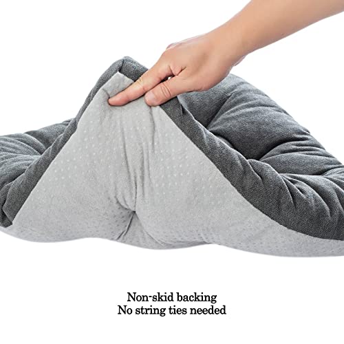 FABRICASTLE Outdoor Chair Cushions Patio Cushion Premium Comfortable Thick Fill Tufted 19" x 19" Floor Wicker Seat Pads, 2 Count (Dark Grey, 2) - color: Dark Grey
