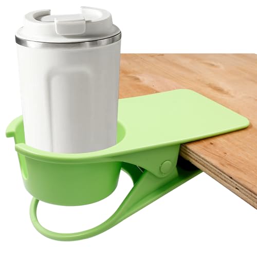 Jiozermi Drinking Cup Holder Clip, Desk Drink Holder Clip Adirondack Chair Cup Holder with Clip Cup Clip Holder for Water Drink Beverage Soda Coffee Mug(Green) - color: Green