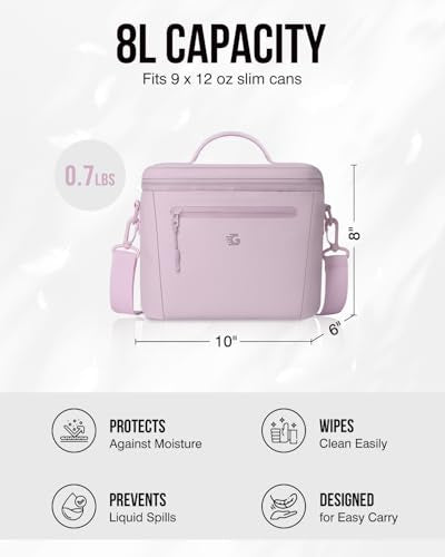 GLORIEROO Insulated Lunch Box Bag Women Girls - Waterproof Leakproof Lightweight Reusable Cooler for School Work Picnic - Back to School - color: Purple, size: Small 8L