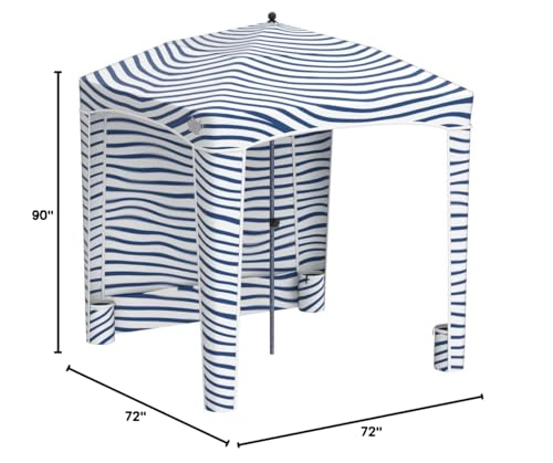 Qipi Beach Cabanas for Sand, Beach Canopy with Sandbags & Side Wall for Family, Easy Set Up Sun Shelter, UPF 50+ UV Protection with Roof Vent - color: 6' x 6' Silverthorne Wave