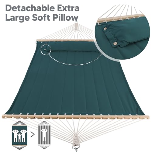 SUNCREAT Hammocks Replacement Hammock for Stand, 475 lbs Capacity, Two Person Patio Hammock for Outside, Dark Green - color: Dark Green