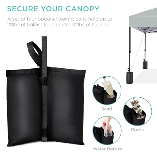 Best Choice Products 10x10ft Pop Up Canopy Tent, Outdoor Shade, 1 Person 1 Minute Set Up, Carry Case, 4 Weight Bags - Silver - color: Silver, size: 10x10ft