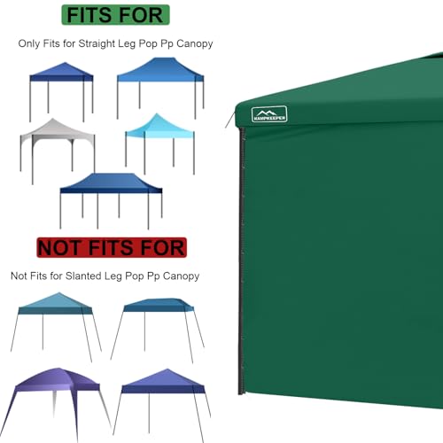 KAMPKEEPER 10X10 Canopy Tent Sidewalls with Zipper for Canopy Frame, 3Pcs Sunwalls Only, UPF50+ Waterproof Side Walls(Green) - color: Dark Green