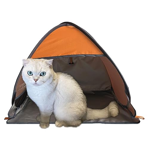 Small Pop Up Beach Tent Portable Head Tent, Pet Shade Canopy with Breathable Meshed Window for Dogs/Cats (Orange) - color: Orange