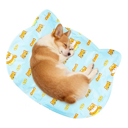 Cat Cooling Mat, Adorable Animal Patterns, 45x34x2cm, Cool Pet Pad, Self-Cooling Pressure Activated Mat, Adorable Heat Relief, for Living Room Bedroom Windowsill Road Trip Vacation - color: puppy