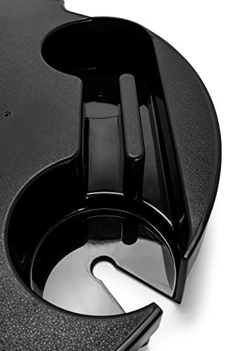 Camco Zero Gravity Chair Tray – Clip‑On Side Table w/Cup Holders, Stemmed Glass Slot, Non‑Slip Textured Surface, Drainage Holes & Bag Hook – Fits up to 7/8” Frames – Durable Polymer, Black (51834)