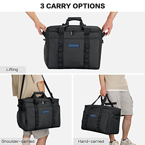 Soft Insulated Cooler Bag Collapsible Large Travel Coolers Soft Sided Coolers Ice Chest, Leakproof, Waterproof - color: black