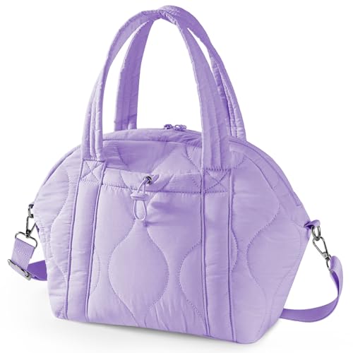 WONDAY Insulated Lunch Bags for Women, 12L Puffy Lunch Tote with Shoulder Strap, Waterproof, Leakproof, Reusable, Keeps Food Fresh, Perfect for Work, Travel, Picnic - color: Purple
