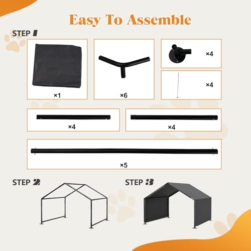 Dog Shade Shelter, Portable Pet Tent, Water Resistant Dog House for Shade Protection, Outdoor, Garden, Patio, Backyard, Gray