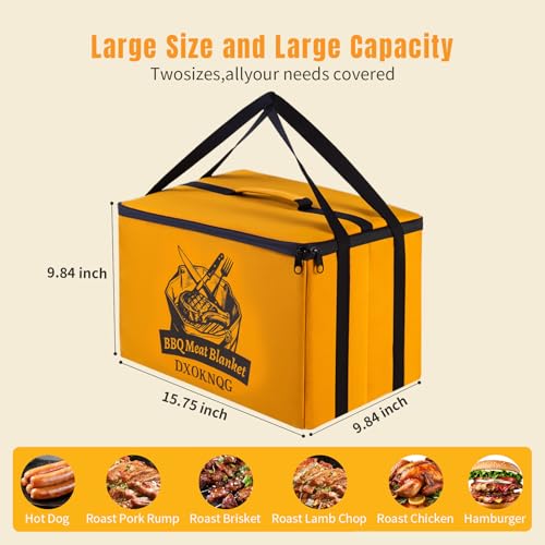 BBQ Insulated Food Bag - 5-Layer Thermal Cooler/Warmer for Grilling, Picnics | Collapsible, Waterproof, Large Capacity (Fits Roasts, Burgers & More) - color: Yellow