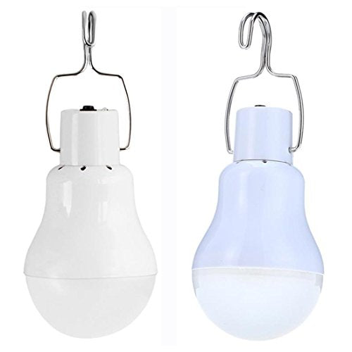 ABZXT Solar Powered Lamp Portable Led Bulb Lights Solar Energy Panel Led Lighting for Camp Tent Night Fishing Emergency Lights Flash 350LM(Pack of 2) - color: Pack of 2