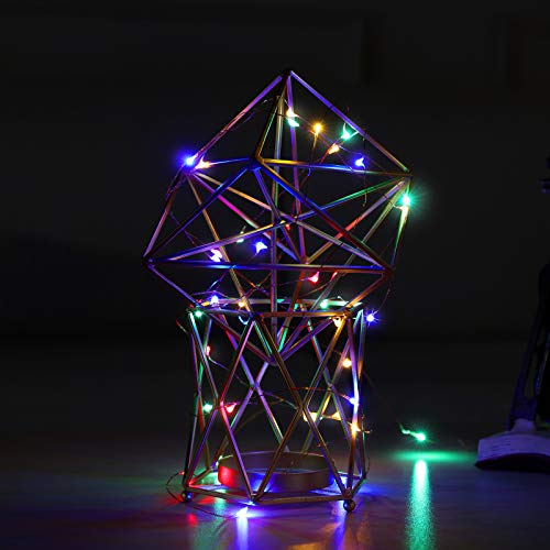 Ariceleo Led Fairy Lights Battery Operated, 1 Pack Mini Battery Powered Copper Wire Starry Fairy Lights for Bedroom, Christmas, Parties, Wedding, Centerpiece, Decoration (5m/16ft Multi-Colored) - color: Multicolor, size: 1 Pack