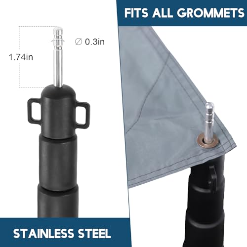 GEEWAY 2 Pcs 10FT Tarp Poles for Camping, Heavy Duty Telescoping Tent Pole, Aluminum Adjustable Tent Poles for Outdoor Activity, Wilderness Adventure and RV Travel (Black) - color: 10ft-black