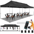 COBIZI 10x30 Heavy Duty Pop up Canopy Party Tent for Parties Weddings Events UPF 50+ Waterproof Commercial Gazebo with Roller Bag, Black(Frame Thickened) - color: Black, size: 10x30 Without Sidewall