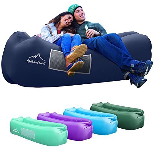 AlphaBeing Inflatable Lounger NAVY and ZIPPIES 3M Thinsulate Insulation Puffy Camping Blankets