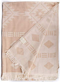 Bersuse 100% Cotton Belize XL Throw Blanket Turkish Towel Beach Blanket - Beach Camping Essentials - 75x90 Inches, Beige - color: Beige