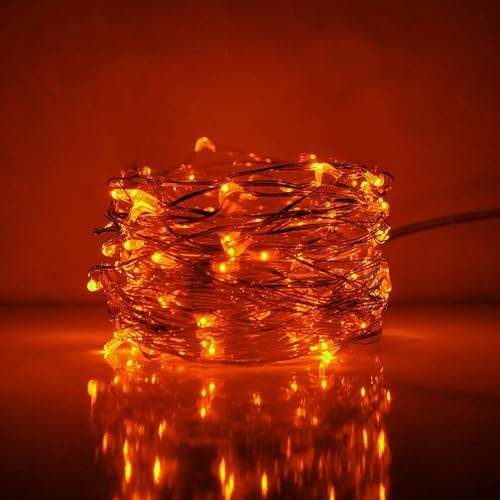 XINKAITE Waterproof LED Fairy String Lights - Starry DIY Decoration for Indoor & Outdoor Parties, Christmas, Holidays (10FT/3Meters, Orange) - color: Orange, size: 10ft