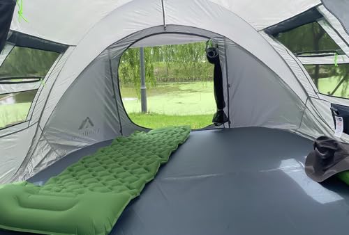 4 Person Easy Pop Up Tent Waterproof Automatic Setup 2 Doors-Instant Family Tents for Camping Hiking & Traveling - color: White & Grey