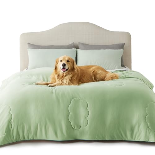 LE SURE Premium Cooling Dog Blankets for Bed - Washable Dog Cooling Throw Blanket with Q-MAX>0.4，Durable Self Cooling Pet Mat, Soft Cooling Summer Blanket for Hot Weather, Green, 60x80 - color: Green, size: Twin(60x80")