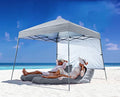 ABCCANOPY Stable Pop Up Beach Tent with Backpack Bag, 10 x 10 ft Base / 8 x 8 ft Top, Gray… - color: Gray, size: 10x10