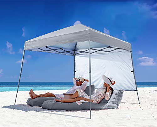 ABCCANOPY Stable Pop Up Beach Tent with Backpack Bag, 10 x 10 ft Base / 8 x 8 ft Top, Gray… - color: Gray, size: 10x10