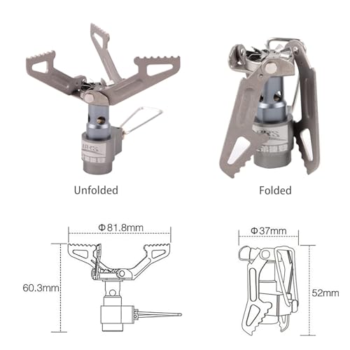 Ultralight Backpacking Stove Portable Pocket Stove Titanium Camping Gas Burner only 26g with 1 Extra Backup O-Ring