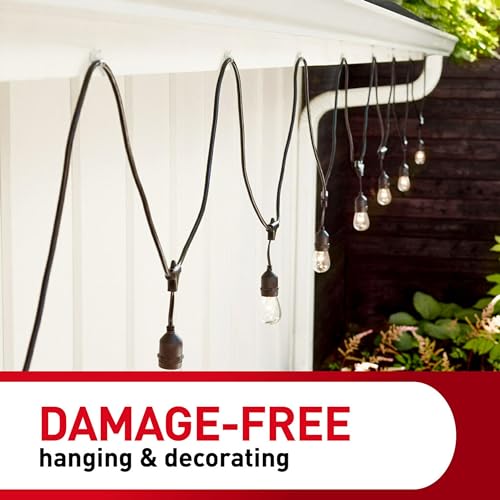 Command Outdoor Light Clips,20 Clear Clips and 24 Command Strips,Damage-Free Hanging Outdoor Light-Clips with Weather Resistant Strips,Wall Clip for Hanging-Outdoor Lights&Cable Management,(Pack of 2) - size: 20 Clips (Pack of 2)