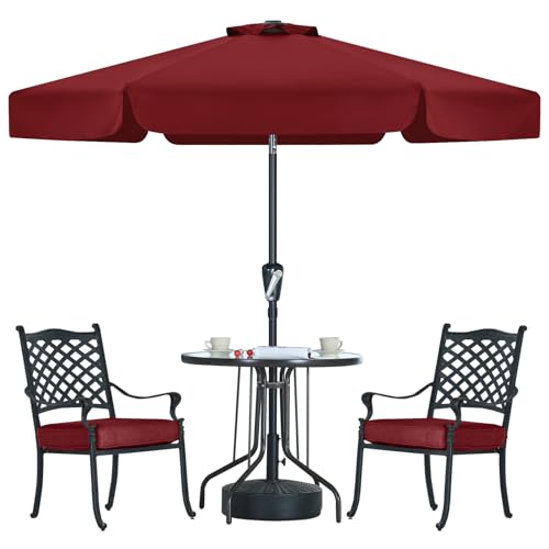 MASTERCANOPY Valance Patio Umbrella for Outdoor Table Market (7.5ft, Burgundy) - color: Burgundy, size: 7.5FT