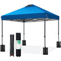 JEAREY 10x10 Pop Up Canopy Tent, Heavy Duty Outdoor Canopy with 1-Push Instant Setup, Commercial Tent with Roller Bag, 4 Sandbags and 8 Stakes, Water-Resistant, Royal-Blue - color: Royal Blue